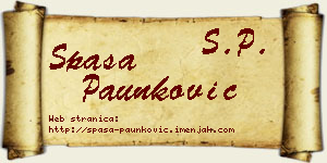 Spasa Paunković vizit kartica